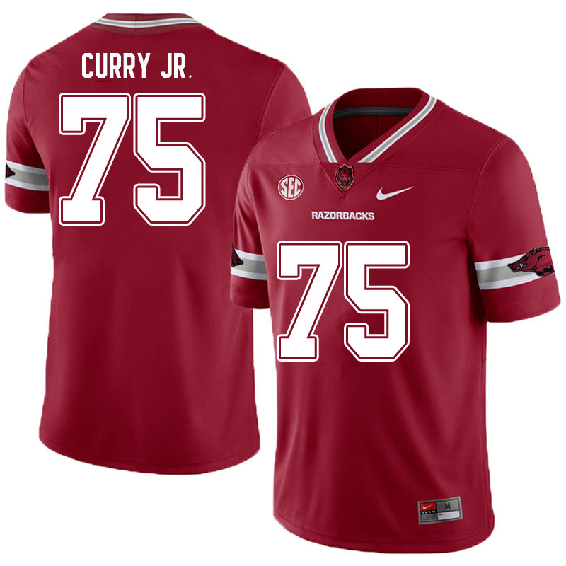 Men #75 Ray Curry Jr. Arkansas Razorbacks College Football Jerseys Sale-Alternate
